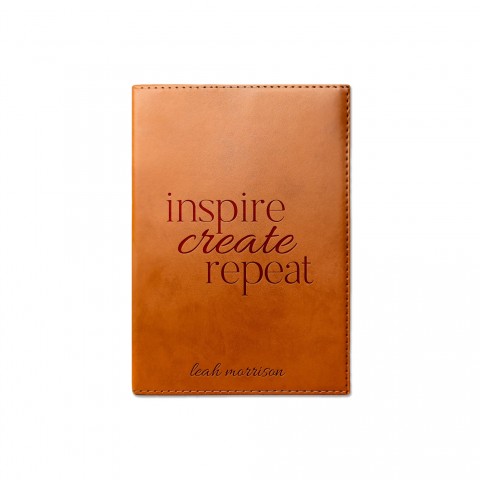 Inspire Create Repeat Personalized 6 x 8.5 Rawhide Leather Journal
