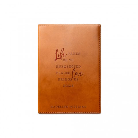 Love Brings Us Home Personalized 6 x 8.5 Rawhide Leather Journal