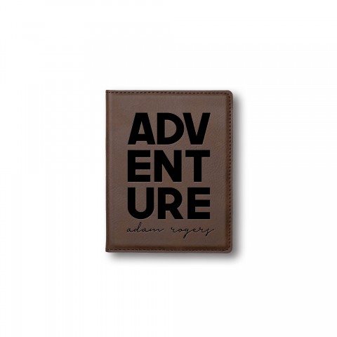 Adventure Personalized 4.5 x 5.5 Brown Leather Passport Holder