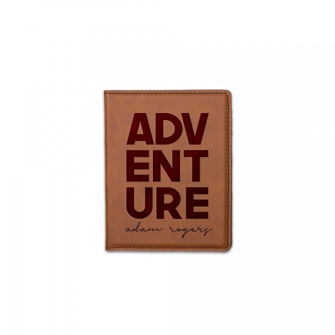 Adventure Personalized 4.5 x 5.5 Rawhide Leather Passport Holder