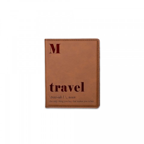 Travel Definition Personalized 4.5 x 5.5 Rawhide Leather Passport Holder