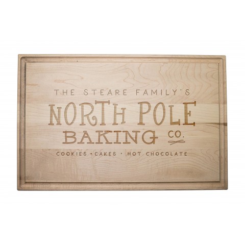 North Pole Baking Co Personalized 17 x 11 Maple Cutting Board