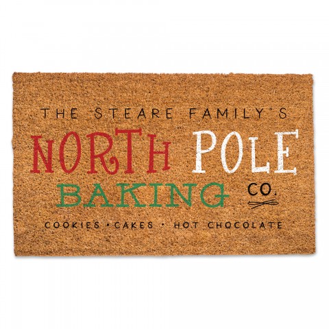 North Pole Baking Co Personalized 30 x 18 Door Mat
