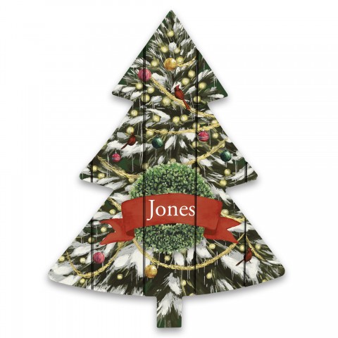 Decorated Tree Personalized 14 x 18.5 Tree Shaped Pallet Wood