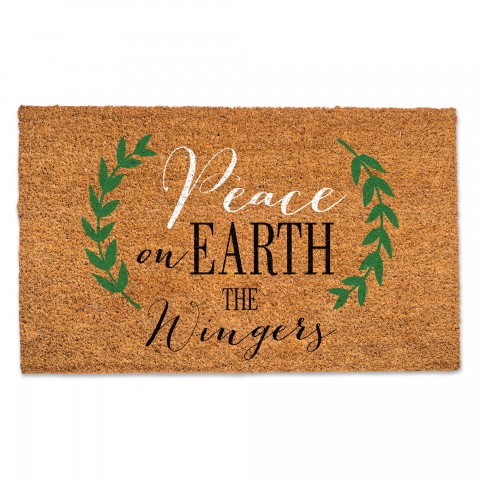 Peace on Earth Personalized 30 x 18 Door Mat