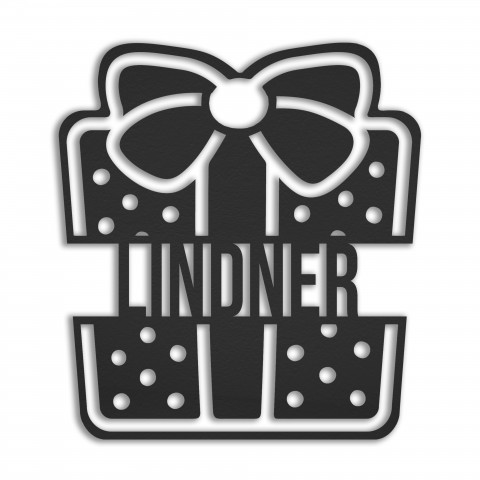 Christmas Present Personalized 4 x 4 Metal Ornament