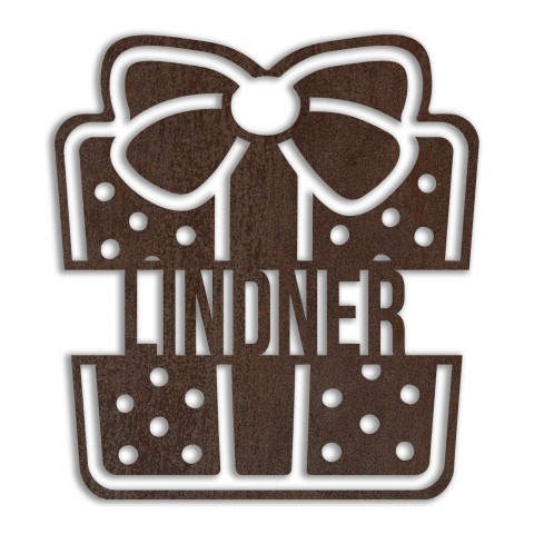 Christmas Present Personalized 4 x 4 Copper Metal Ornament
