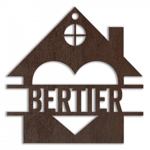 Heart House Personalized 4 x 4 Copper Metal Ornament