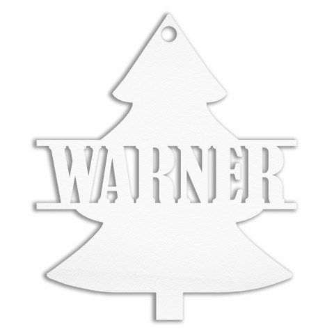 Holiday Tree Personalized 4 x 4 White Metal Ornament
