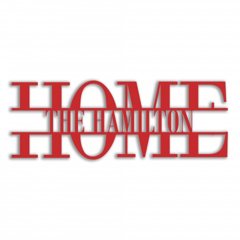 Home Typography Personalized 4 x 4 Red Metal Ornament