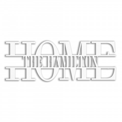 Home Typography Personalized 4 x 4 White Metal Ornament