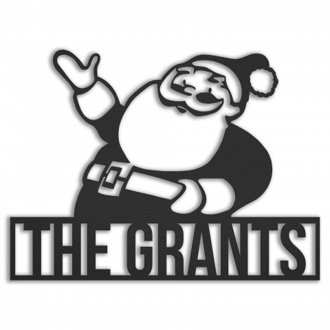 Retro Santa Personalized 4 x 4 Metal Ornament