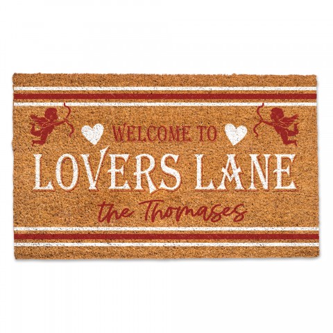 Welcome to Lovers Lane Personalized 30 x 18 Door Mat