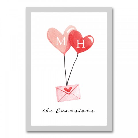 Love Mail Personalized 13.63 x 19.63 White Framed Canvas