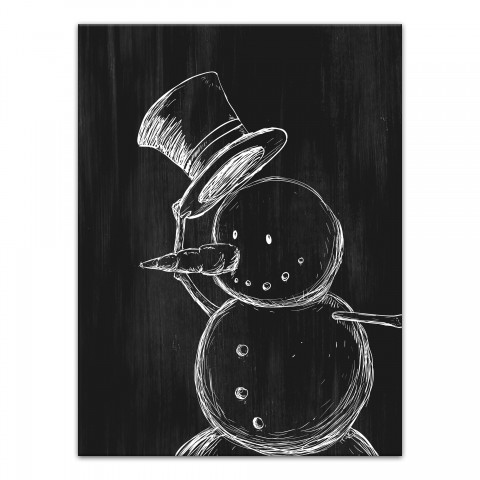 Sketched Snowman 18 x 24 Canvas Wall Art