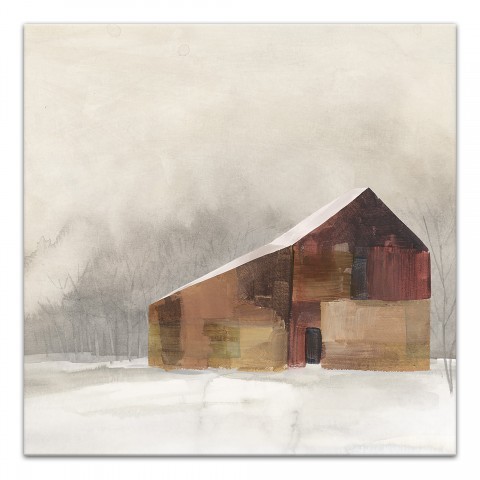 Frosty Barn 20 x 20 Canvas Wall Art