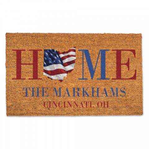 Home State Pride Personalized 30 x 18 Door Mat