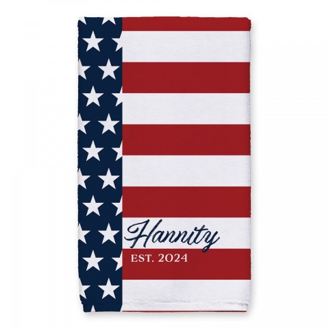 American Flag Family Name Personalized 16 x 25 Towel