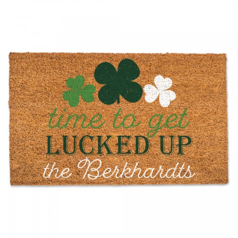 Time to Get Lucked Up Personalized 30 x 18 Door Mat