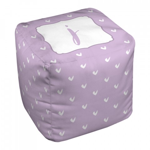 Purple Polka Dots 13x13 Personalized Ottoman