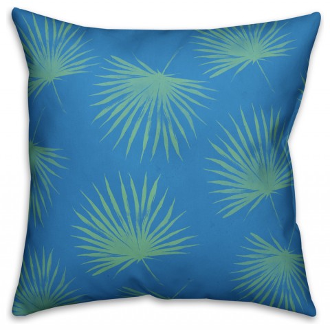 Sage Fern Leaves  Outdoor Throw Pillow