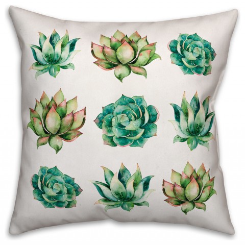 Succulent Collection  Outdoor Throw Pillow