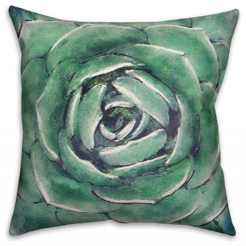 Light Emerald Succulent  Outdoor Throw Pillow