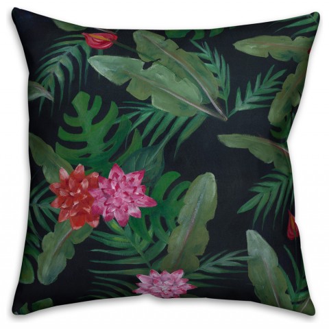 Tropical Bromiliad  Outdoor Throw Pillow