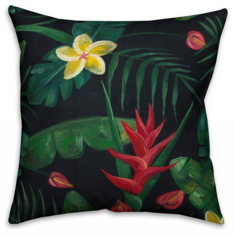 Tropical Birds of Paradise  Outdoor Throw Pillow