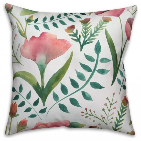 Pink Iris  Outdoor Throw Pillow