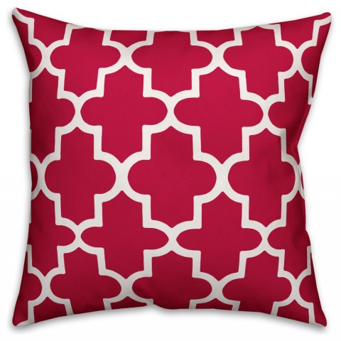 Pink Quatrefoil  Outdoor Throw Pillow