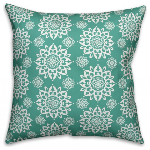 Mint Mandala  Outdoor Throw Pillow