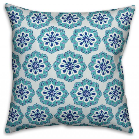 Blue Mandala  Outdoor Throw Pillow