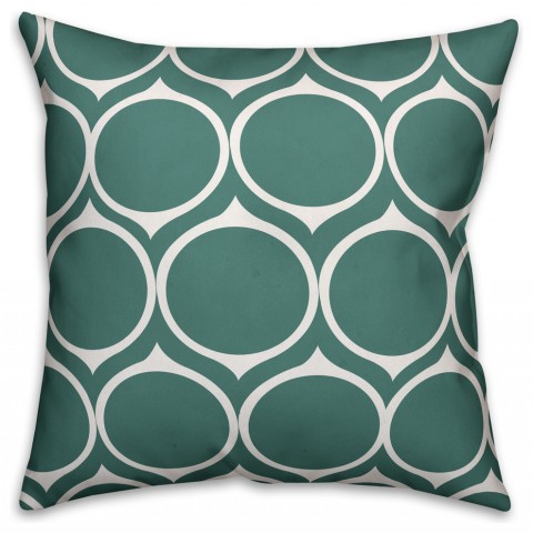 Blue Circle Pattern  Outdoor Throw Pillow