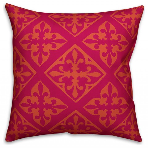 Pink and Orange Boho Tribal  Outdoor Throw Pillow