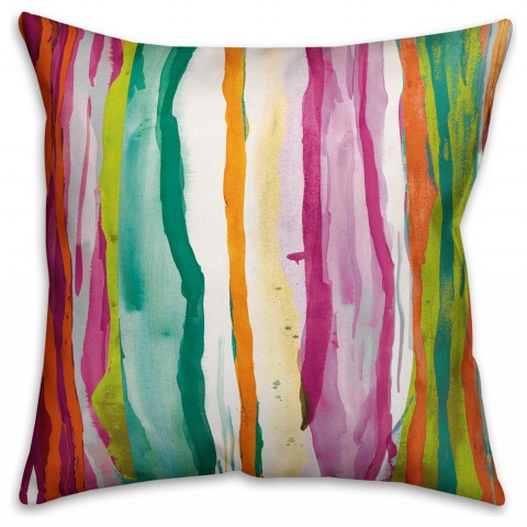 Colorful Abstract Stripes  Outdoor Throw Pillow