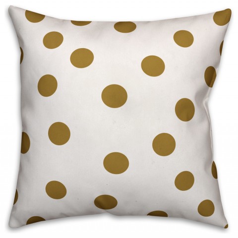 Gold Polka Dots  Outdoor Throw Pillow