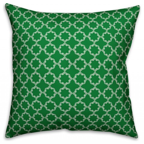 Green Celtic Pattern  Outdoor Throw Pillow