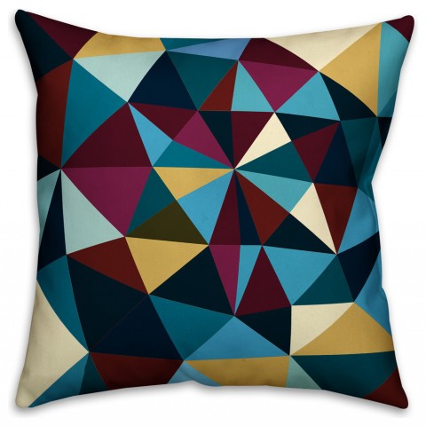 Dark Geometric Vector Pattern  Outdoor Throw Pillow