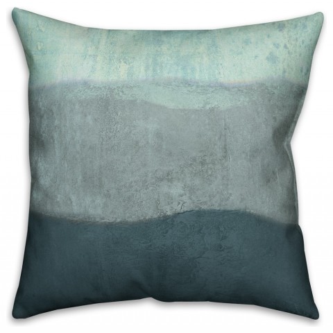 Blue Ombre Coastal Stripes  Outdoor Coastal Throw Pillow