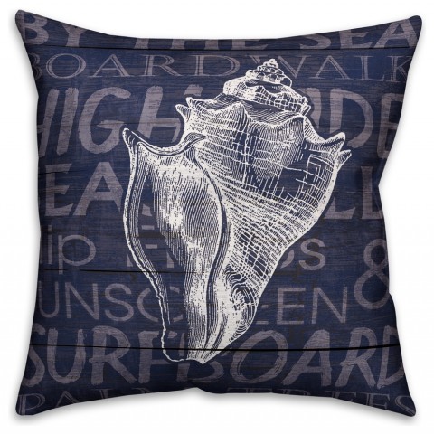 Coastal Beach Words  Outdoor Coastal Throw Pillow