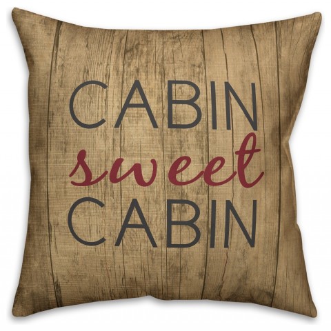 Rustic Cabin Sweet Cabin  Outdoor Throw Pillow