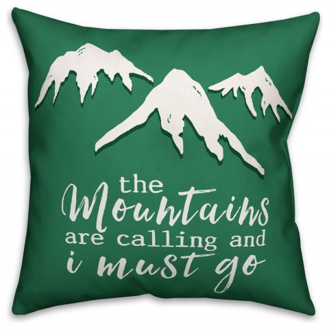 Green Mountains Adventure  Outdoor Throw Pillow