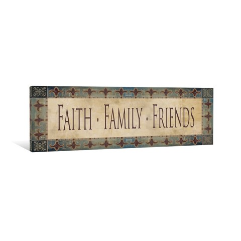 Faith Family Friends 36x12 Canvas Wall Art 