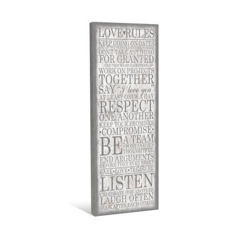 Love Rules Canvas Wall Art 