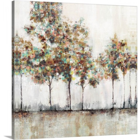 Painted Brush Trees Gallery Wrapped Canvas 36x36