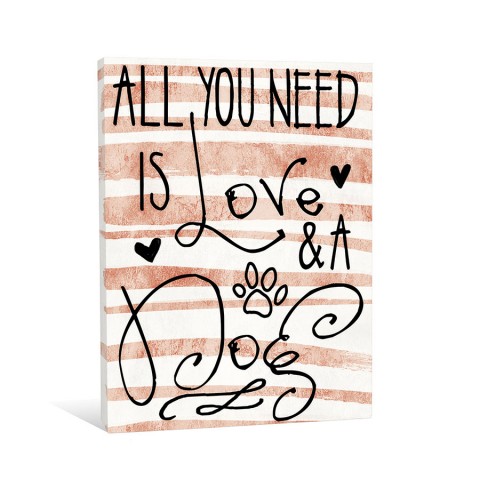 Love And Dogs Canvas Wall Art