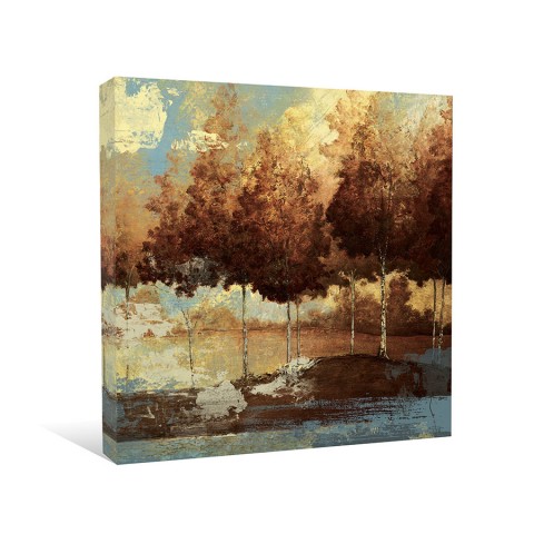 Painted Gold Trees Canvas Wall Art