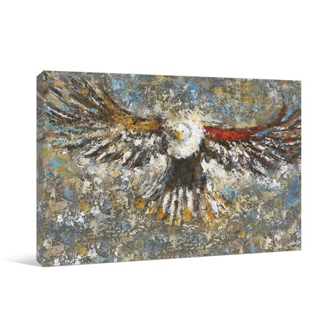 Paint Splattered Eagle 36x24 Canvas Wall Art