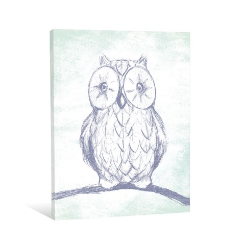 Gray Owl Canvas Wall Art